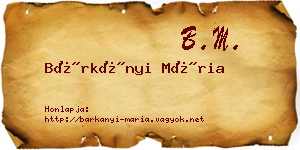 Bárkányi Mária névjegykártya