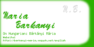 maria barkanyi business card